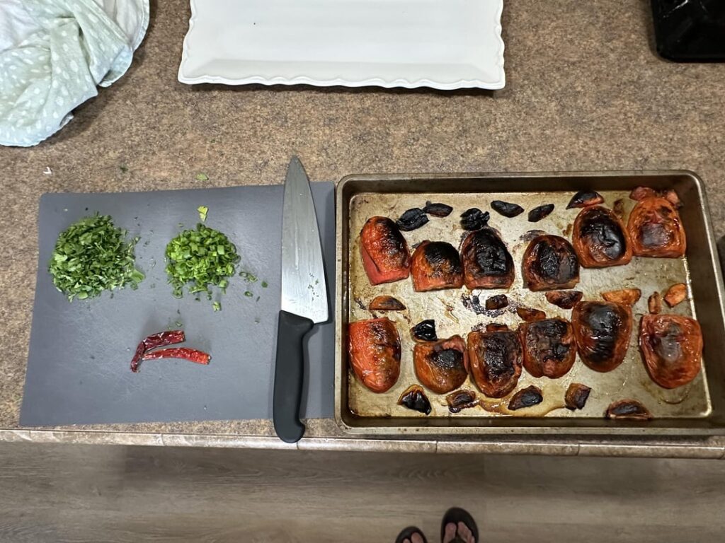 Tried my hand at a smooth roasted salsa. This is what happened. Pretty tasty.