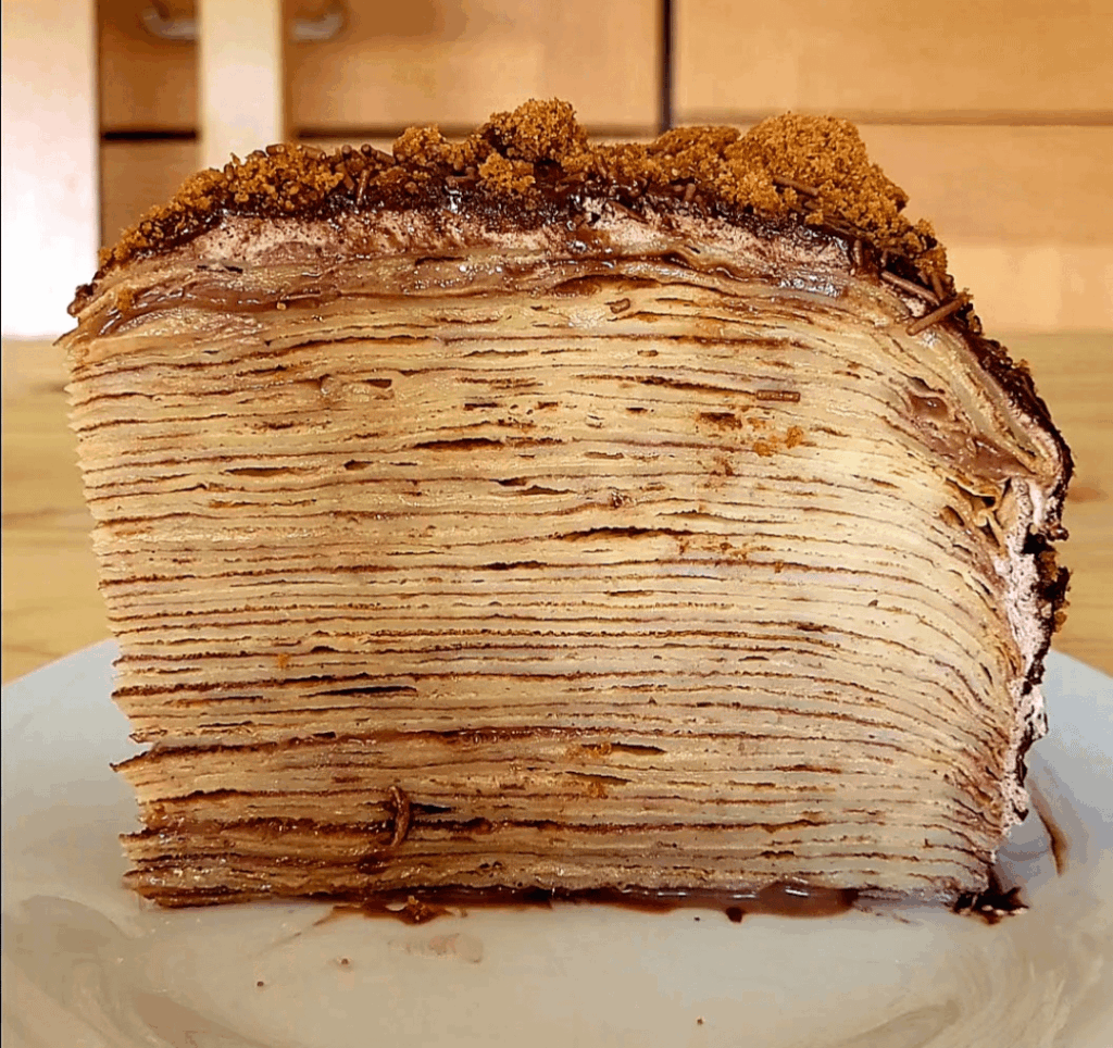 Biscoff crepe cake [OC]