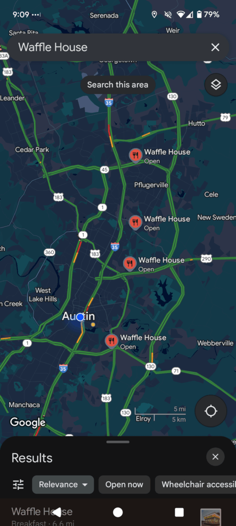 It just occurred to me that Waffle House is only in East Austin.