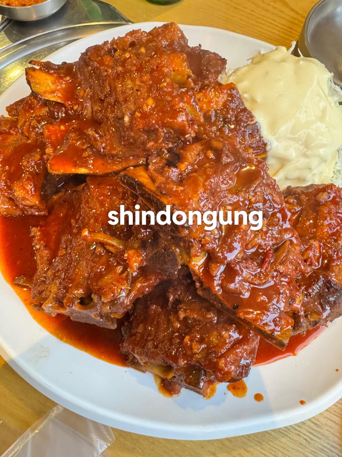 Spicy Braised Pork Backbone in Korea — My mouth was on fire but I loved it 🔥🐷