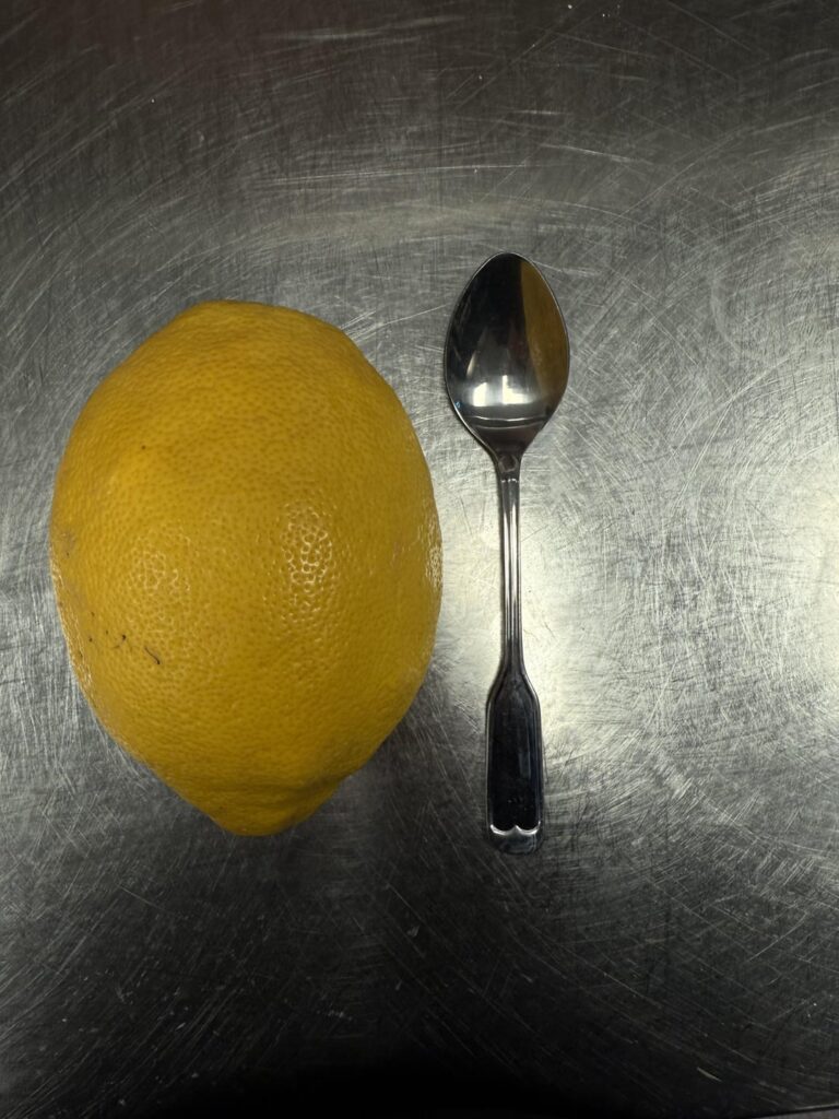 The size of this lemon, spoon for scale