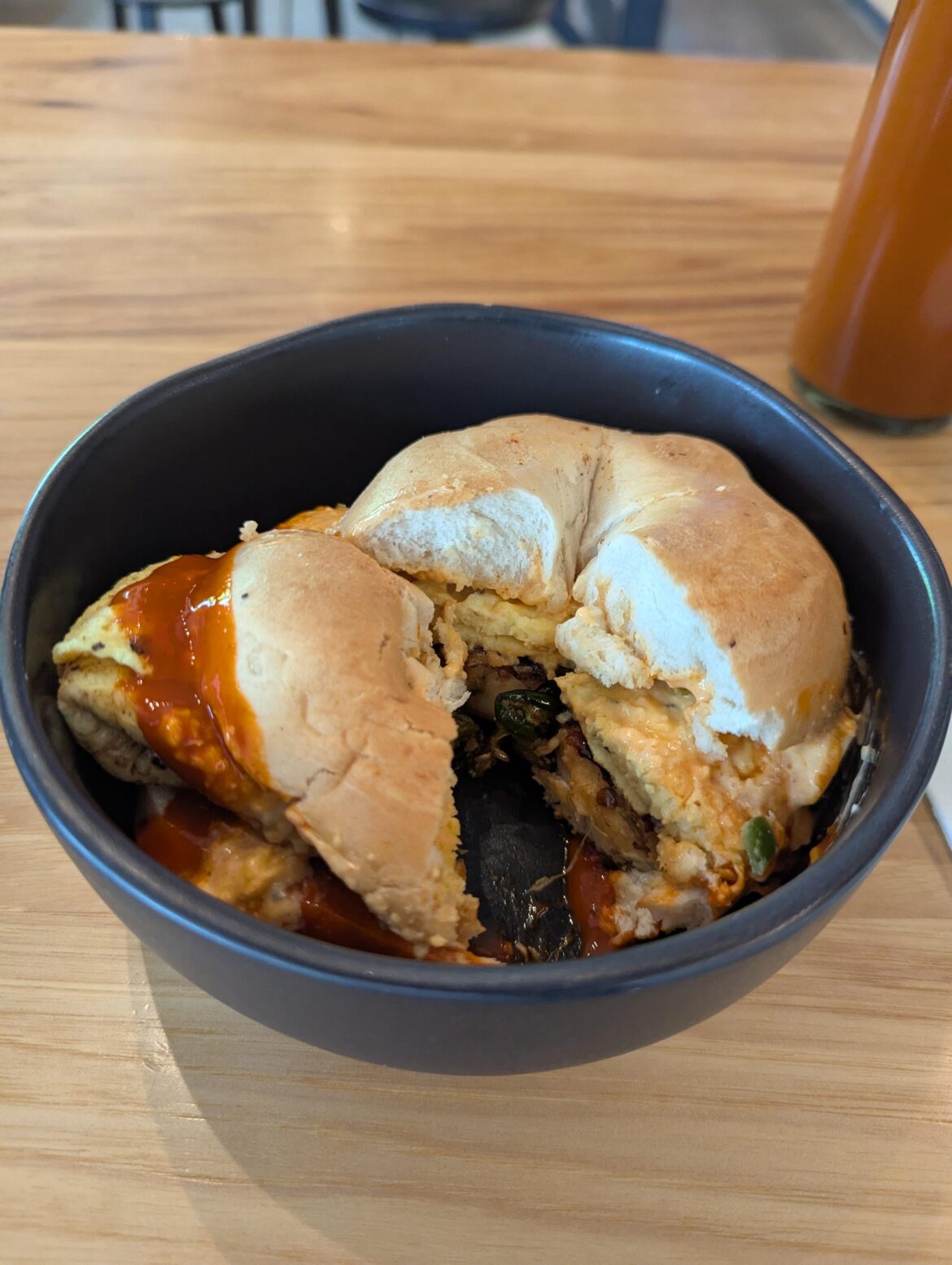 Breakfast bagel in a bowl?