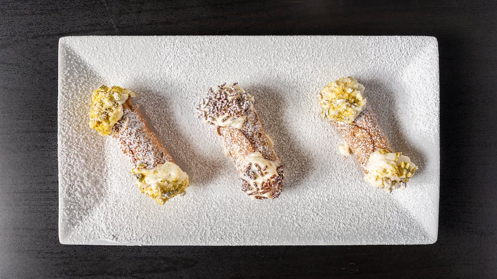 Sfizio Modern Italian Kitchen offers their signature cannoli flight with three different...