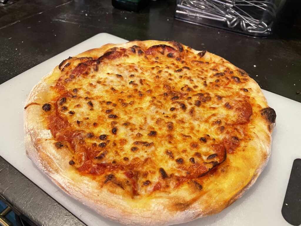 My first attempt to make pizza vs my second