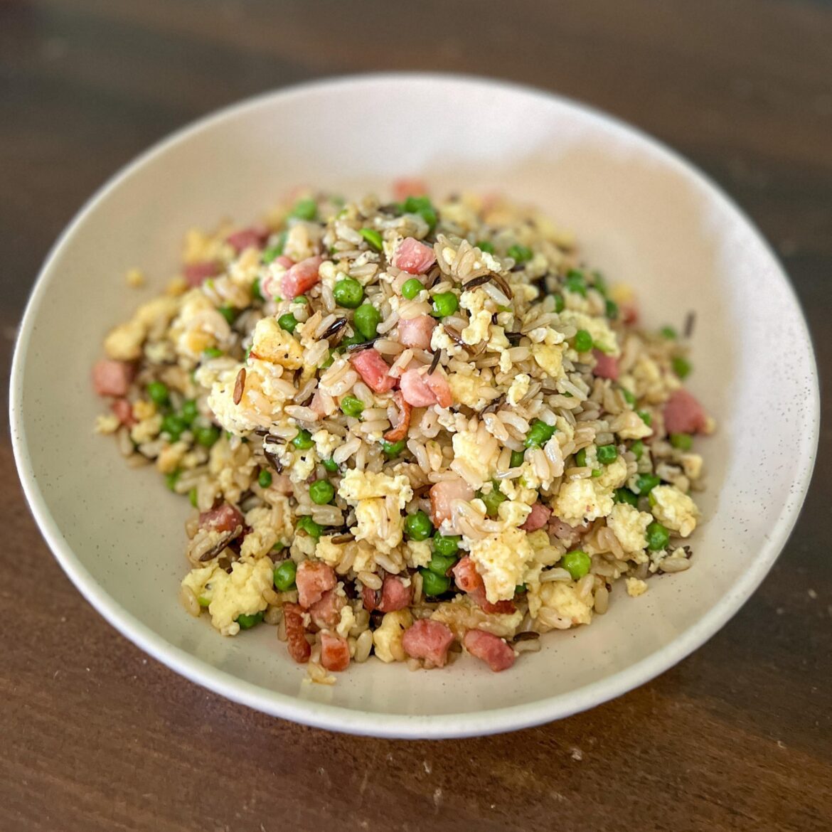 Microwave rice makes incredibly good fried rice