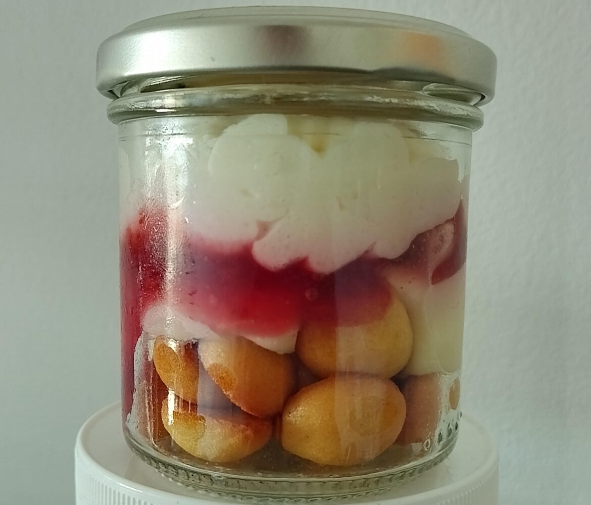 A dessert in glass