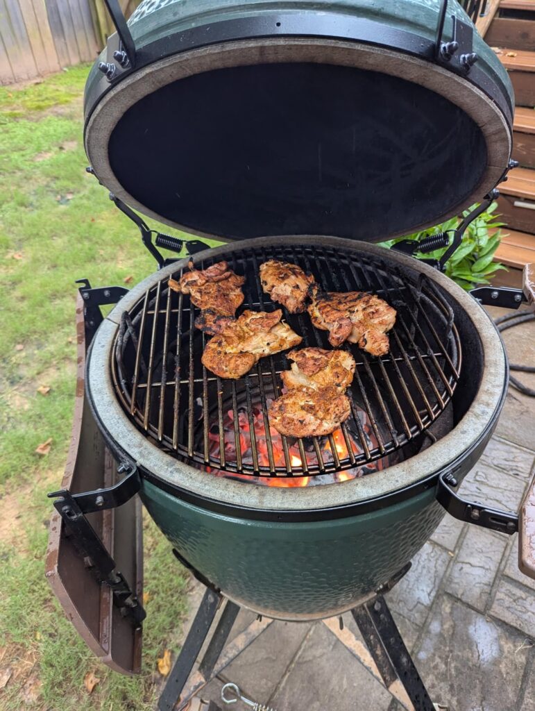 Chicken thighs with some pollo asado seasoning I got at Costco