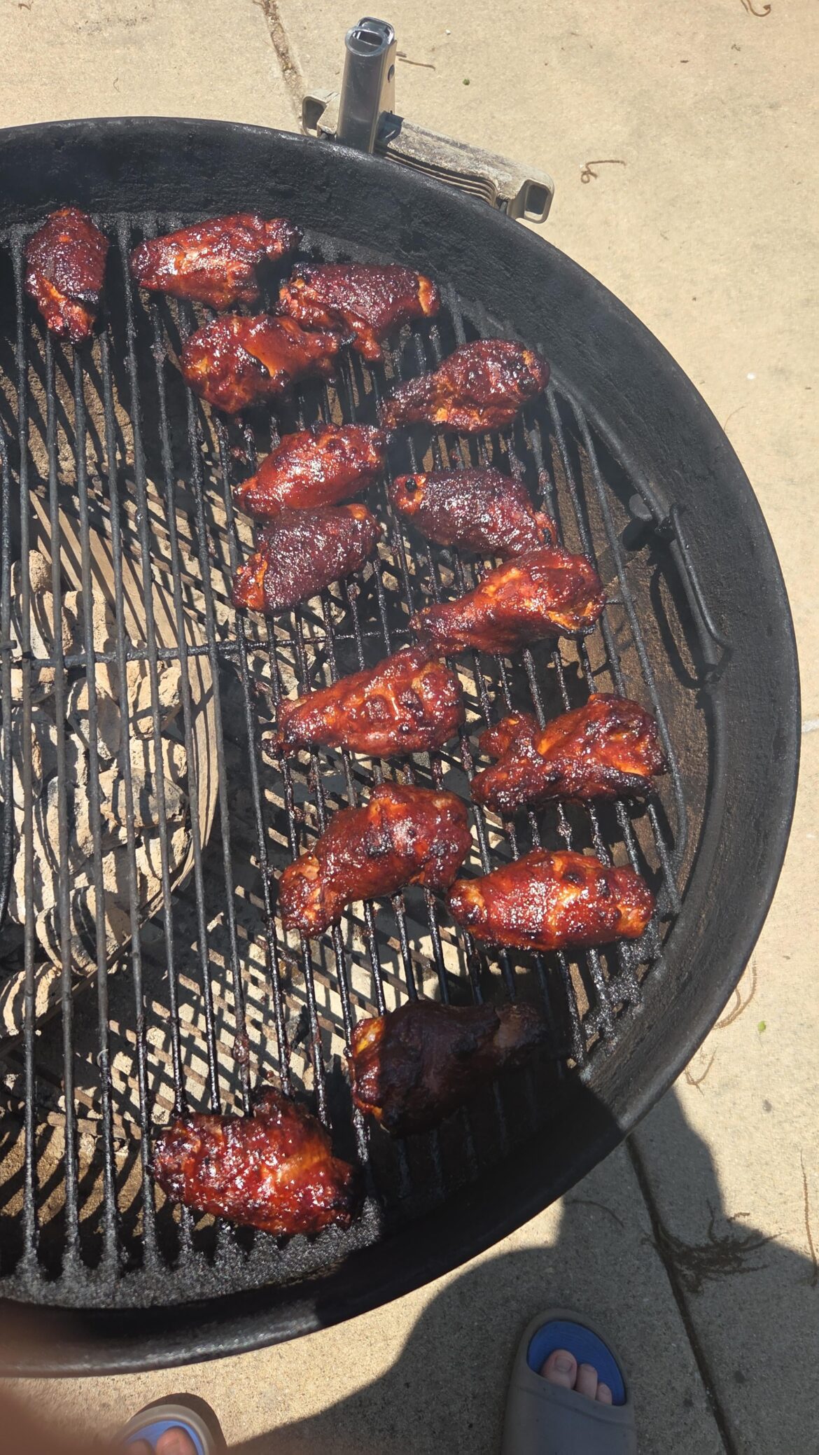 Smoked some bbq wings on the weber. Happy summer yall.