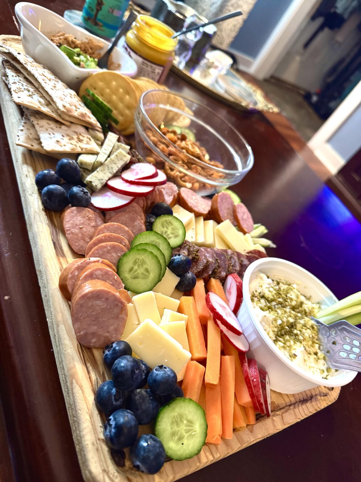 Had a rainy movie day board that was kind of lunch and dinner yesterday.