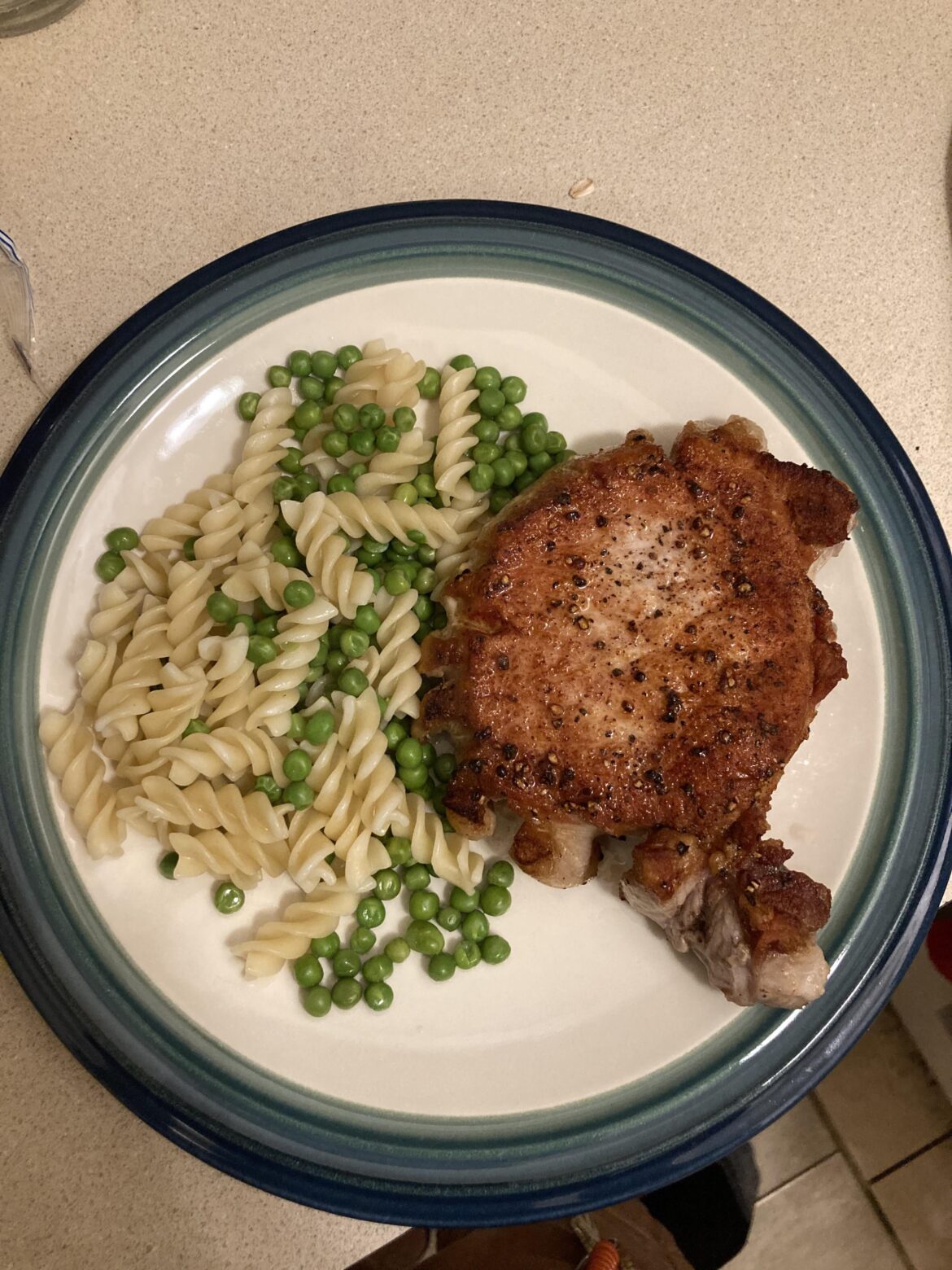 i call this one "paycheck pork and the day old peasta"