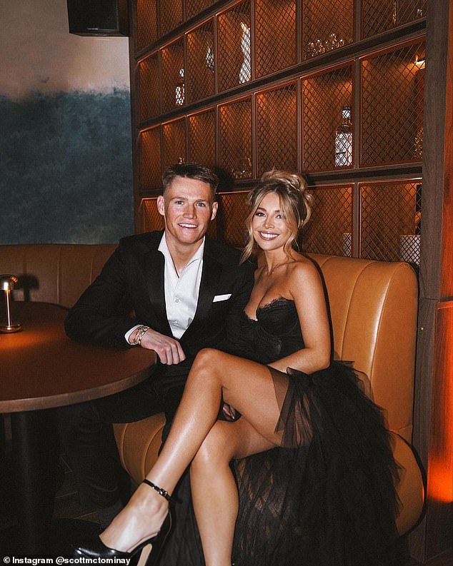 McTominay (pictured with partner Cam Reading) is having his culinary exploits strictly guided