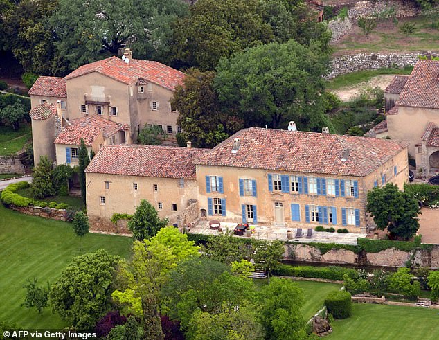 An aerial view of Chateau Miraval in Le Val, southeastern France, the winery and home that Brangelina bought for $27million
