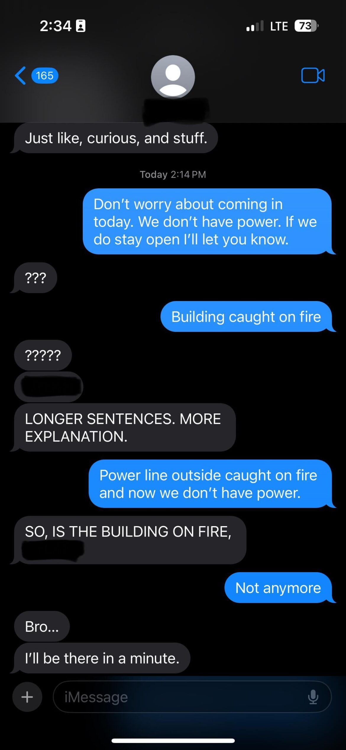 In my defense I was panicking