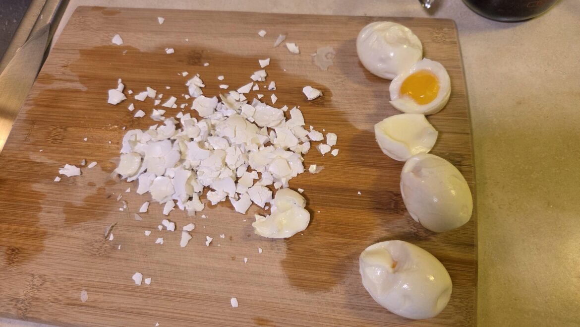 I tried putting the eggs in when the water was still cold