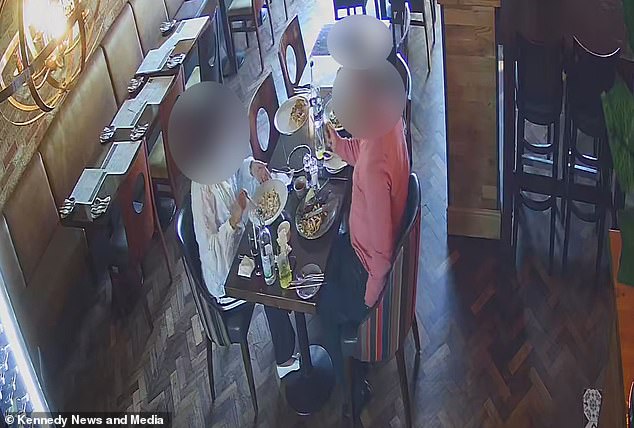 The man was seen on CCTV appearing to pull the piece of glass out of his pocket