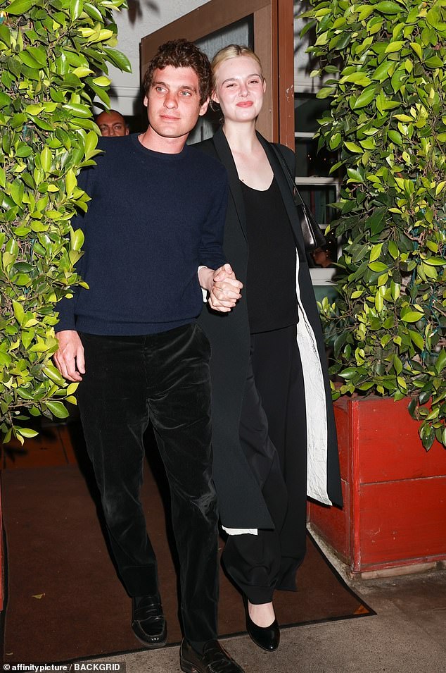 Elle Fanning stepped out for dinner at celeb-friendly Giorgio Baldi in Santa Monica. She was accompanied by her boyfriend Gus Wenner, 34.