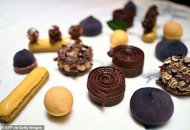 Pastry creations by Le Meurice's pastry chef Cédric Grolet are pictured at the luxury five-star Le Meurice Hotel in Paris on October 25, 2017