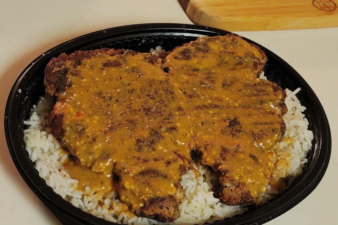 Butterfly Tonkatsu over Rice with Brown Sauce