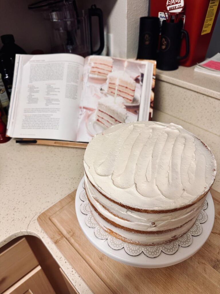 Made a lemon/raspberry cake (w/ coconut topping) for my MIL’s birthday