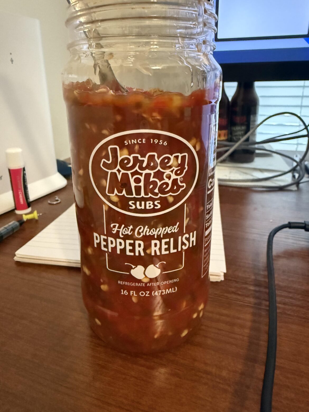 Jersey Mike’s now sells jars of their hot pepper relish!