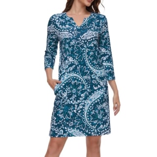 Lightbare Women’s 3/4 Sleeve Dress with Pockets UPF