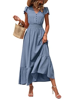 Pretty Garden Swiss Dot Maxi Dress
