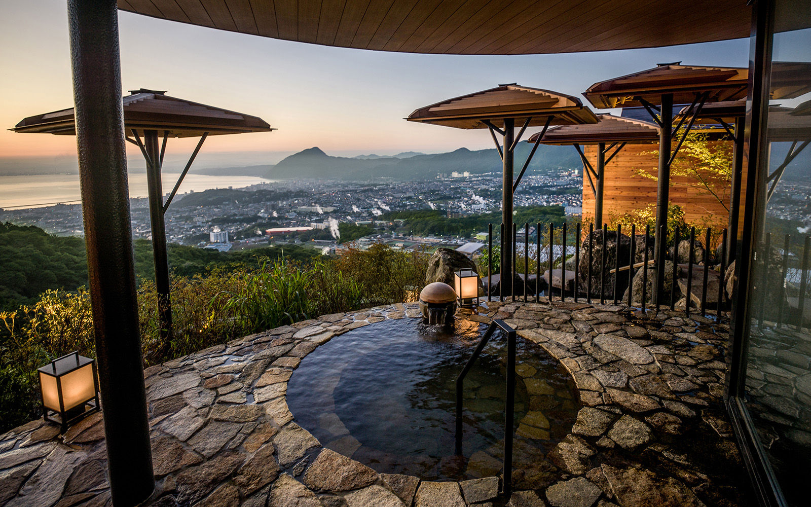 Private onsen on the terrace