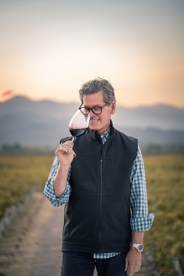 Paul Hobbs with wine glass, owner, vineyards in Cahors (France), Armenia, Galicia (Spain) and Argentina. (SENA Sebastian/Courtesy photo)