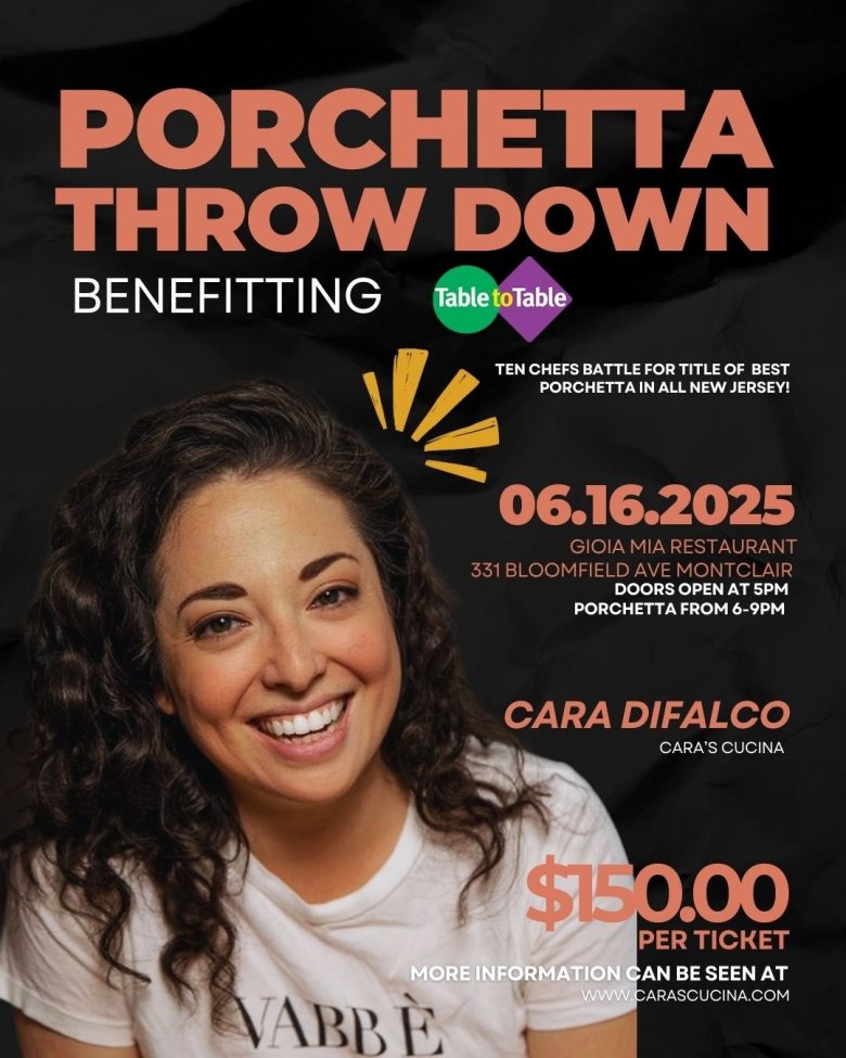 Porchetta Throwdown flier with Cara Di Falco