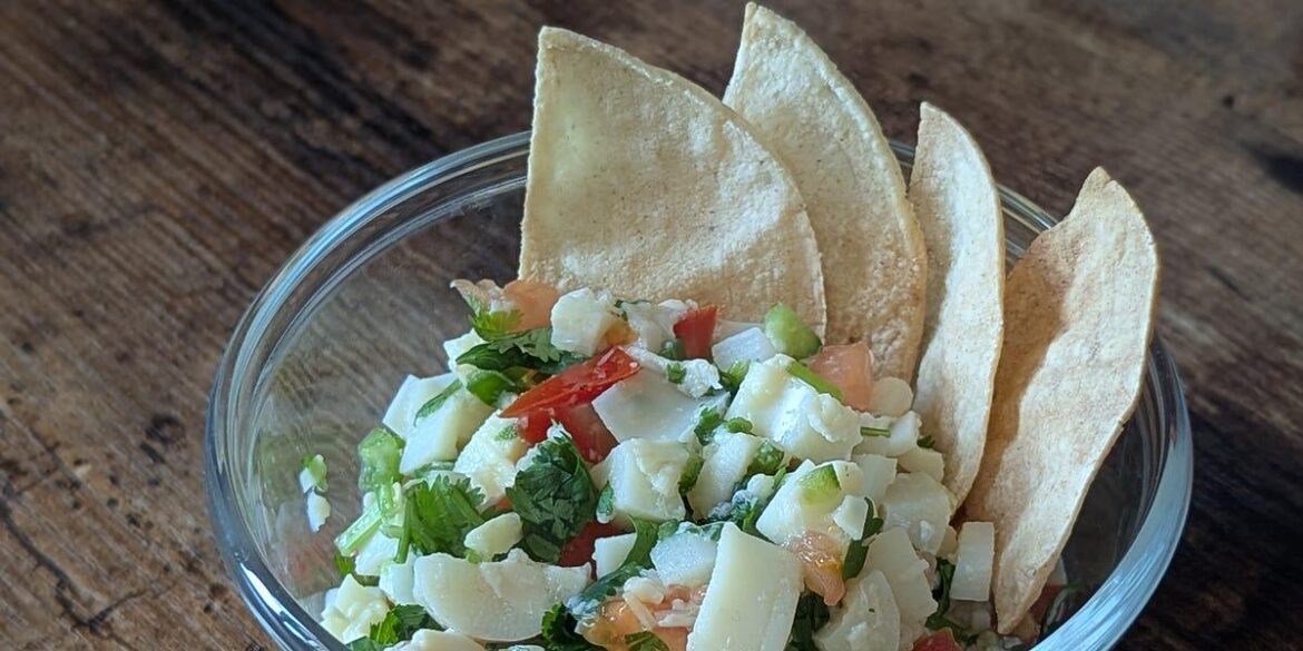 Hearts of Palm Ceviche with Corn Chips