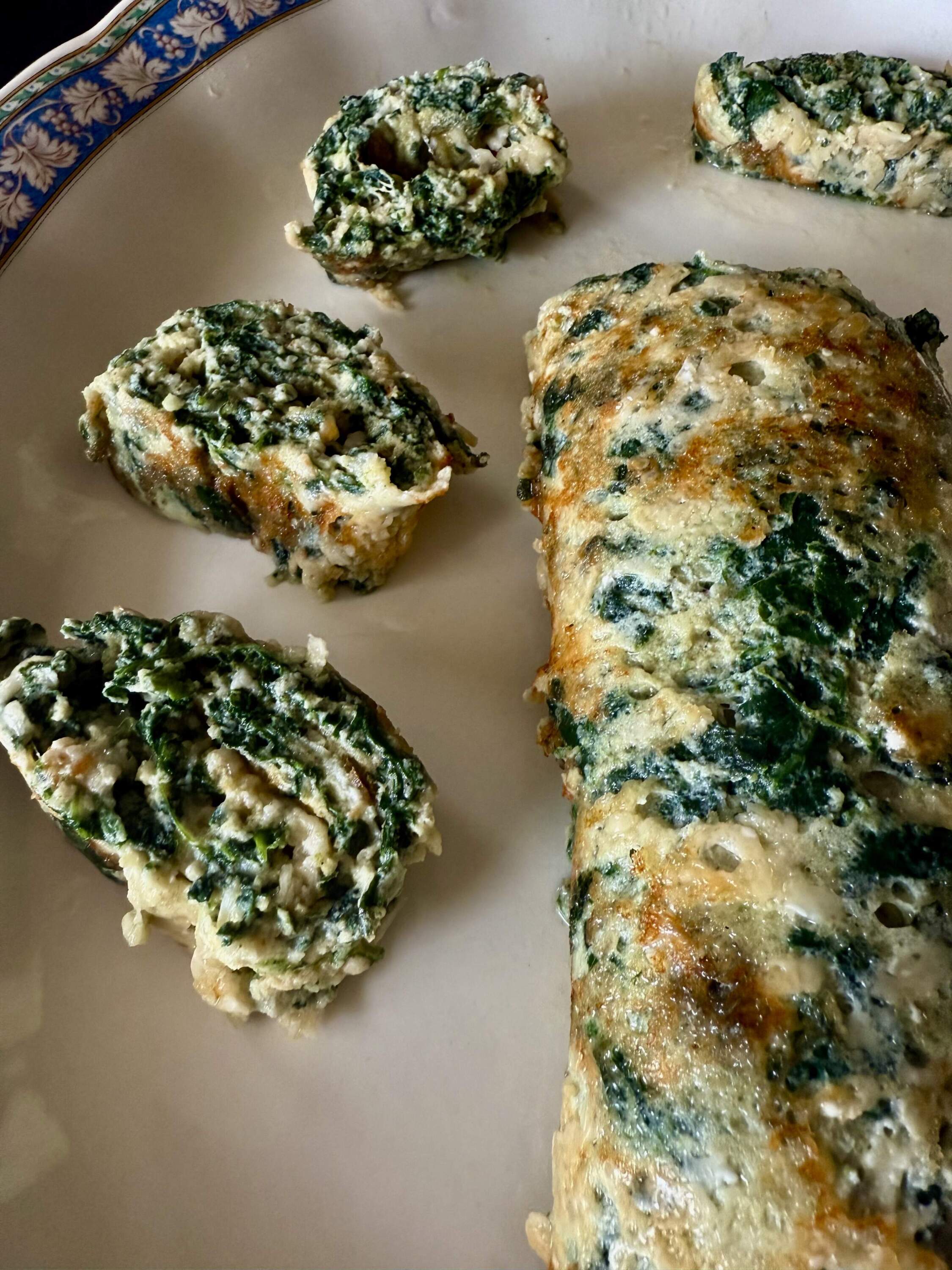 'Souffled' spinach and parmesan roll. (Kathy Gunst/Here & Now)