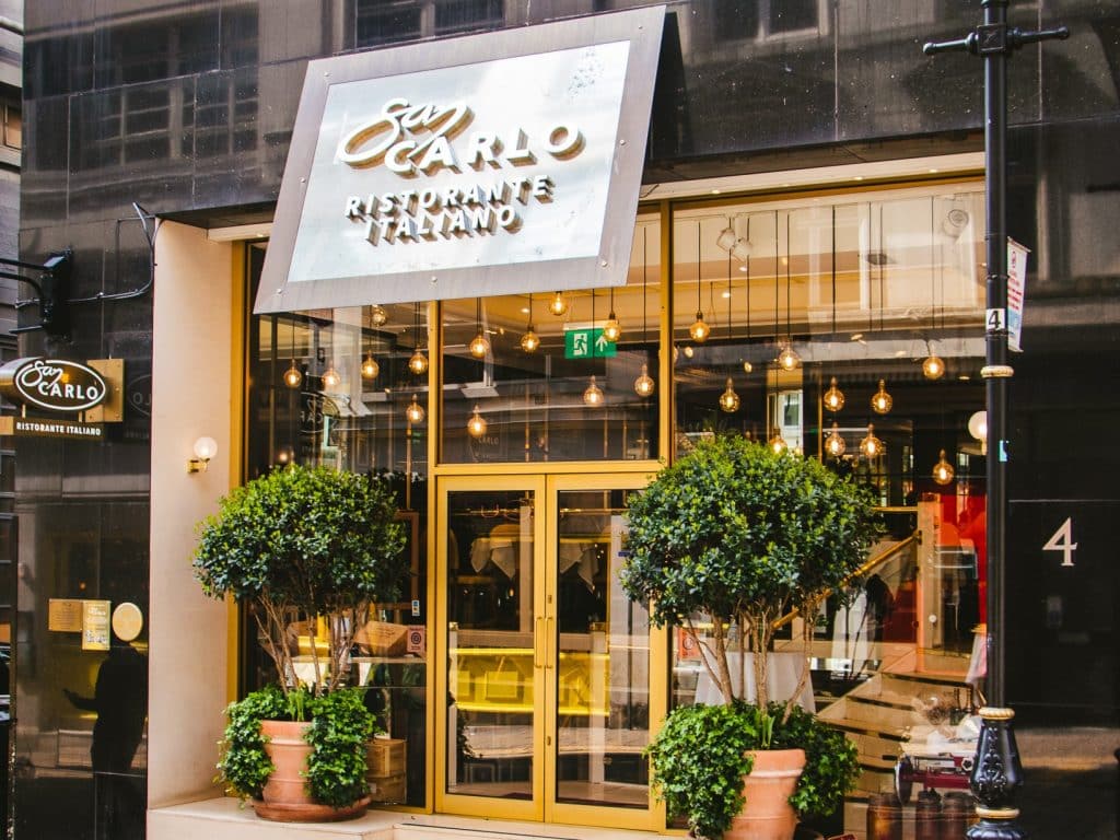 The outside of Italian restaurant Carlo