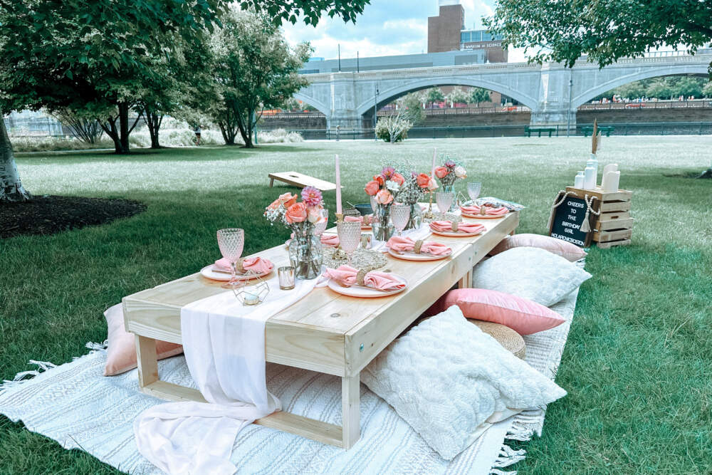 How to picnic in Boston like a pro, from serene spots to basket essentials A picnic set up by Hola Picnic Boston in Cambridge's North Point Park. (Photo courtesy of Hola Picnic Boston)