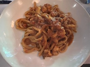 The Pici pasta with lobster… thicker, traditional pasta known for its chewy texture. Photo: Wendy Johnson