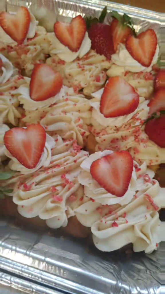 Mini strawberry shortcake inspired rolls for my friend's mom's birthday 🍓