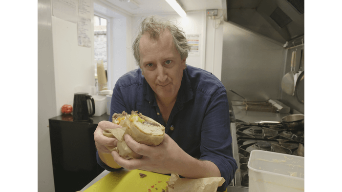 Max Halley with his version of 'The Bear' sandwich Max Halley with his version of 'The Bear' sandwich