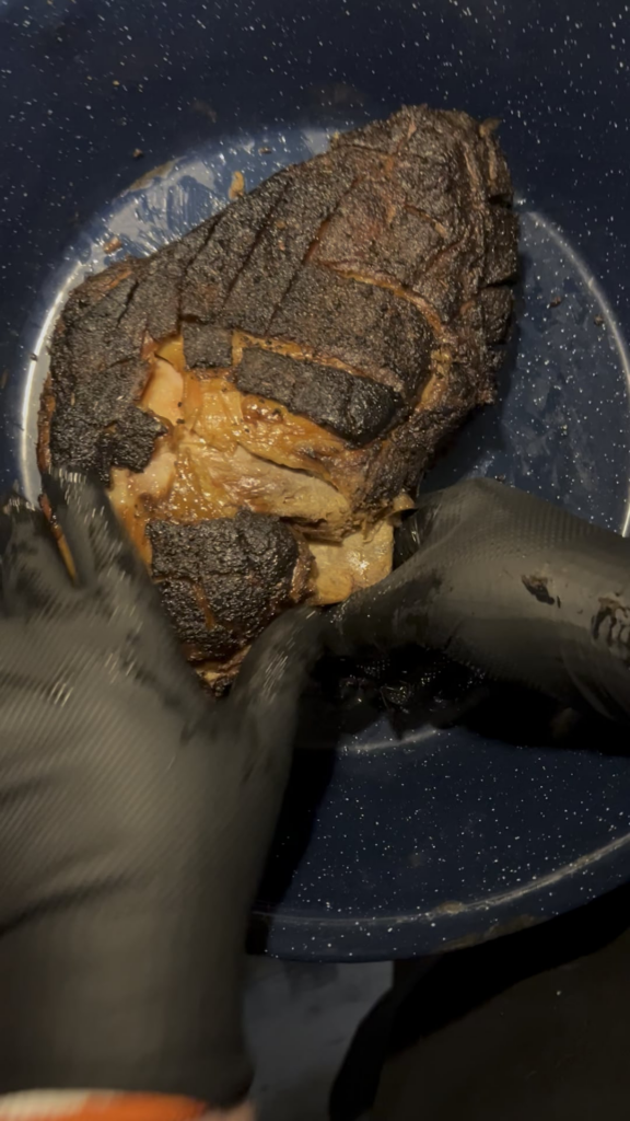 First smoked pork shoulder