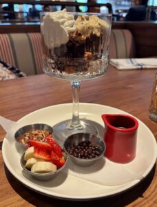 The brookie sundae dessert features a flavorful array of sweets and is big enough for two to share. (PHOTO: STEVE LOMBARD, IBR)