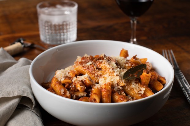 Rigatoni with wild boar ragu from the takeout menu at...