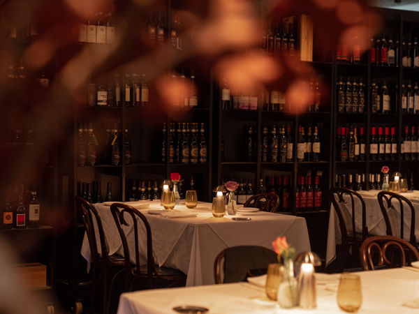 an intimate dinner setup at The Restaurant Pendolino