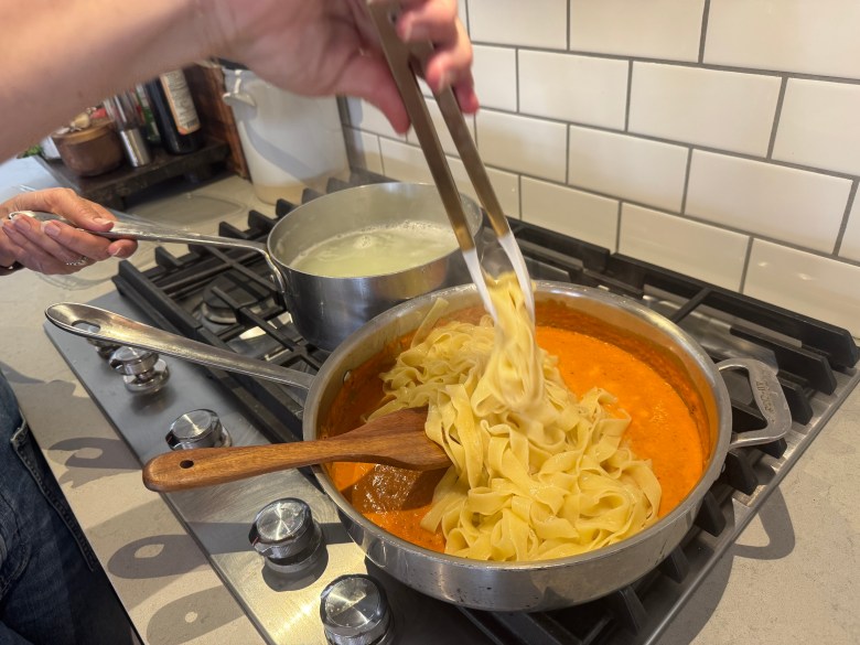 Fettuccine and Vodka Sauce. Photo by Robert Eliason.