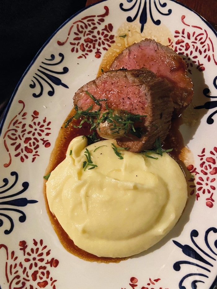 Roast beef and potato puree