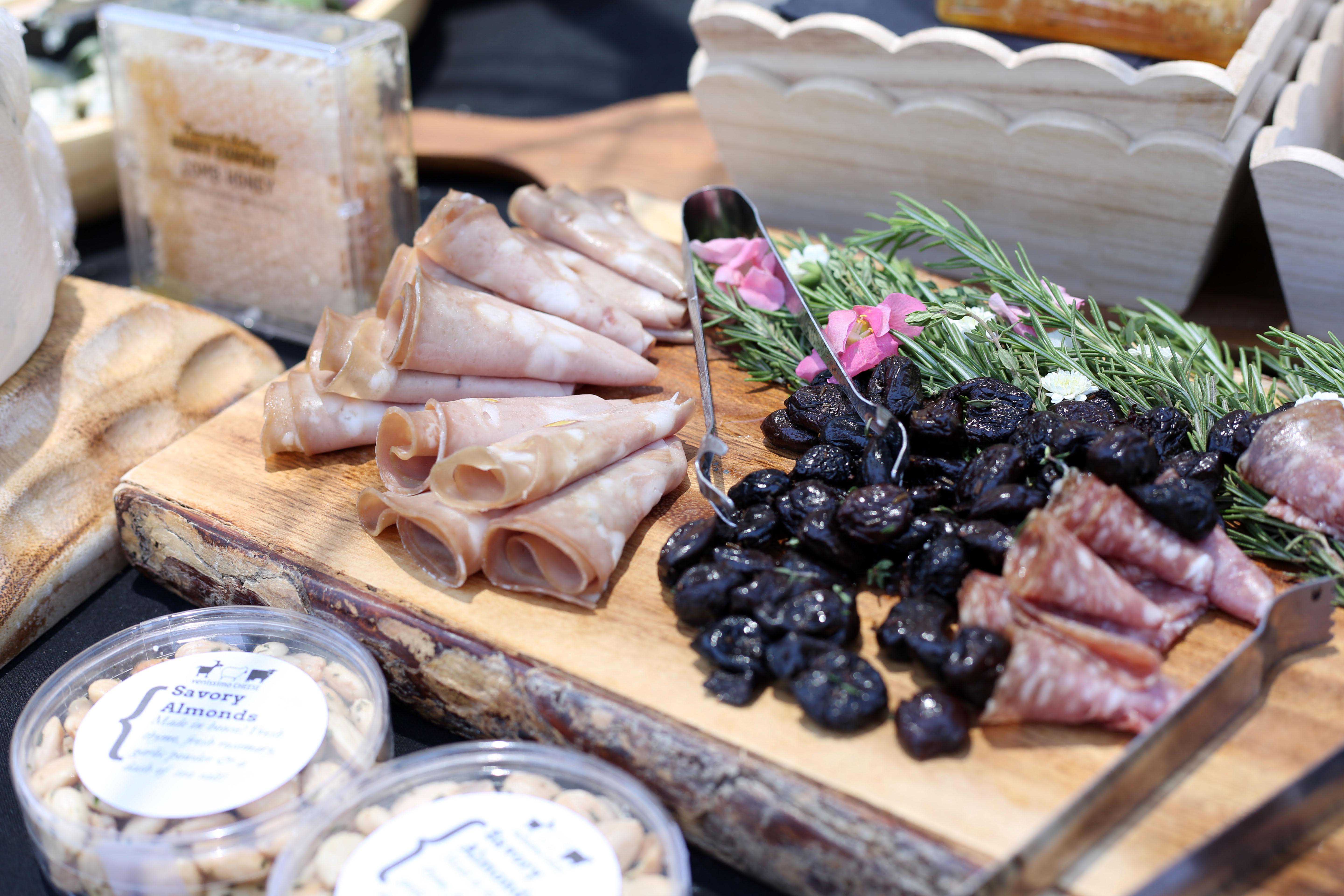A variety of meat and dates from Venissimo Cheese.