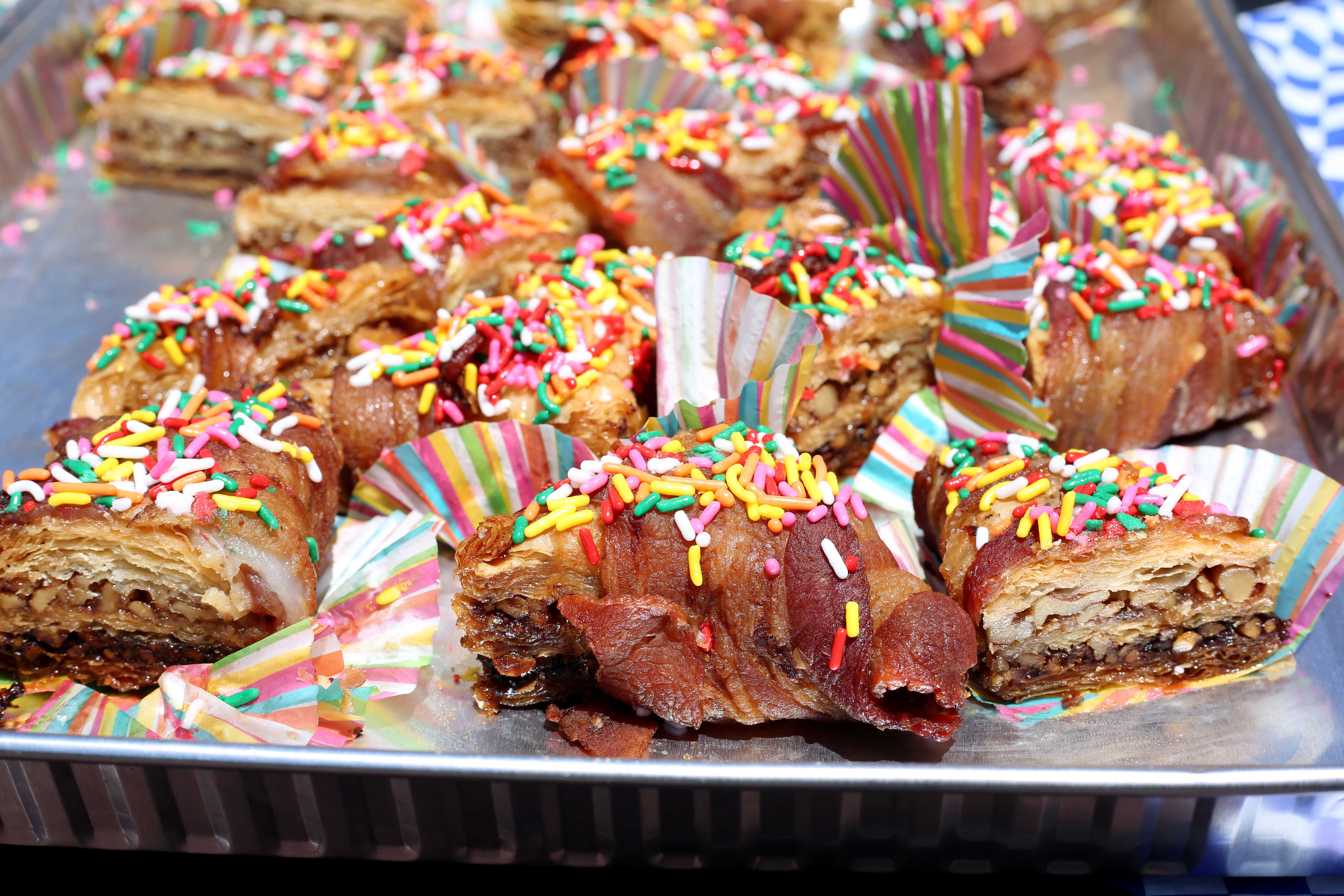 The Mediterranean's bacon-wrapped baklava. They also have regular baklava and bacon-infused baklava.