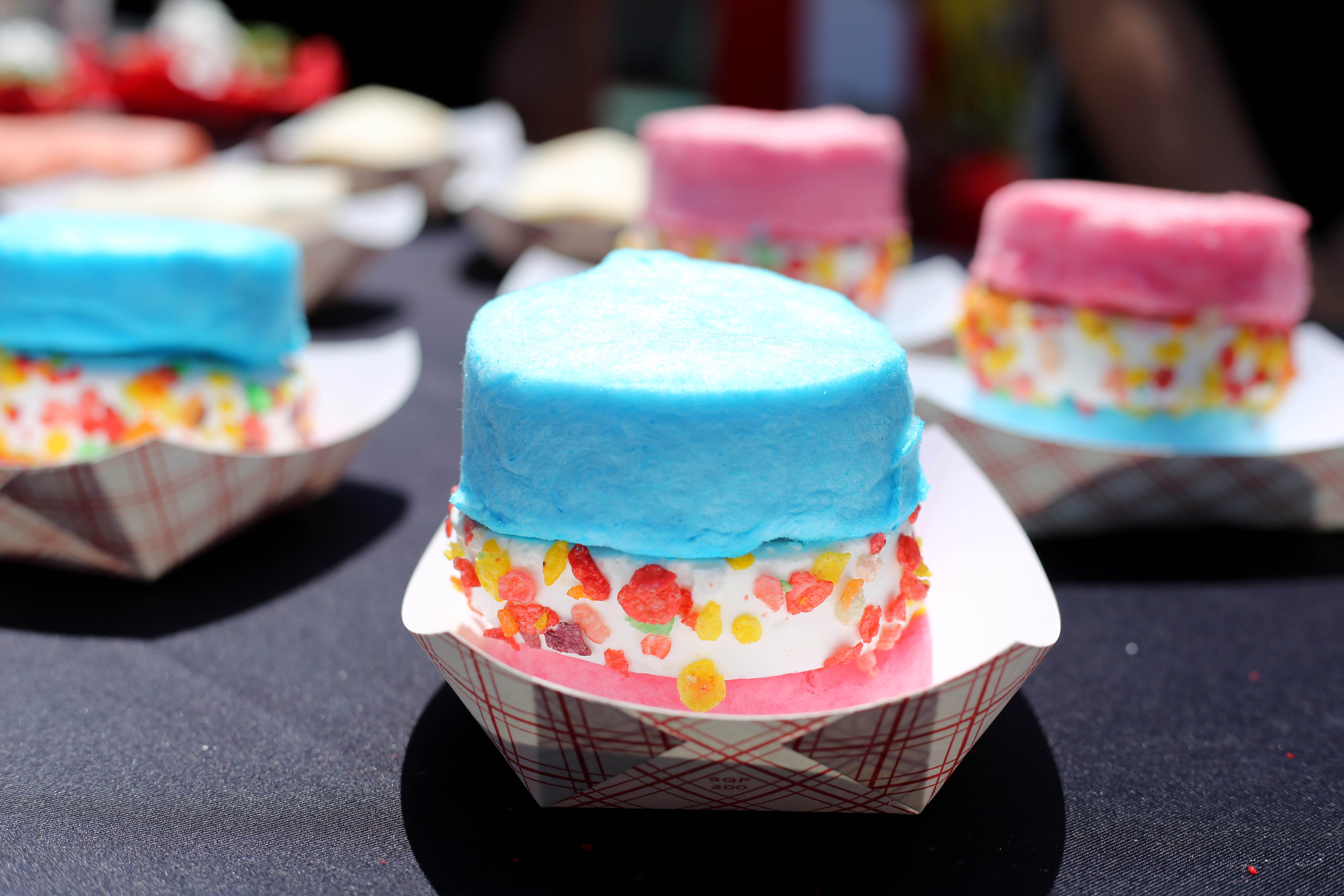 Chicken Charlie's Cotton Candy Ice Cream Sandwich.