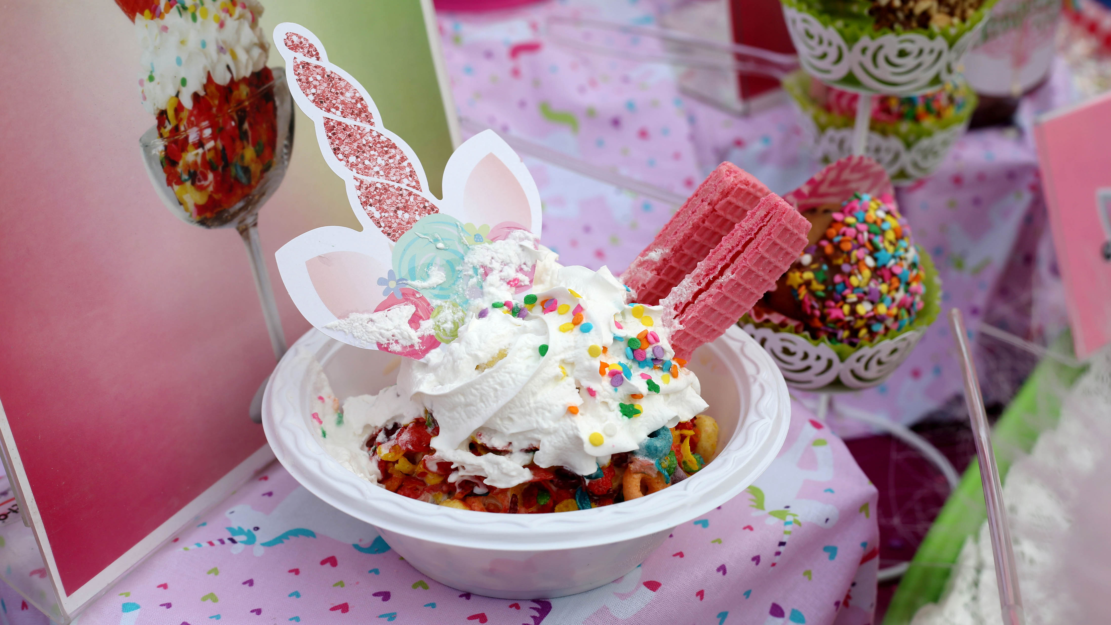 The Gingerbread Shop's Fried Ice Cream, Unicorn Style.