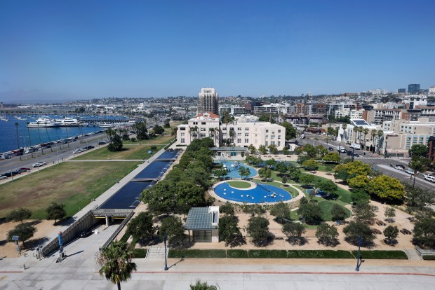 The San Diego County Administration Center and Waterfront Park on Tuesday, Sept. 12, 2023. (K.C. Alfred / The San Diego Union-Tribune)