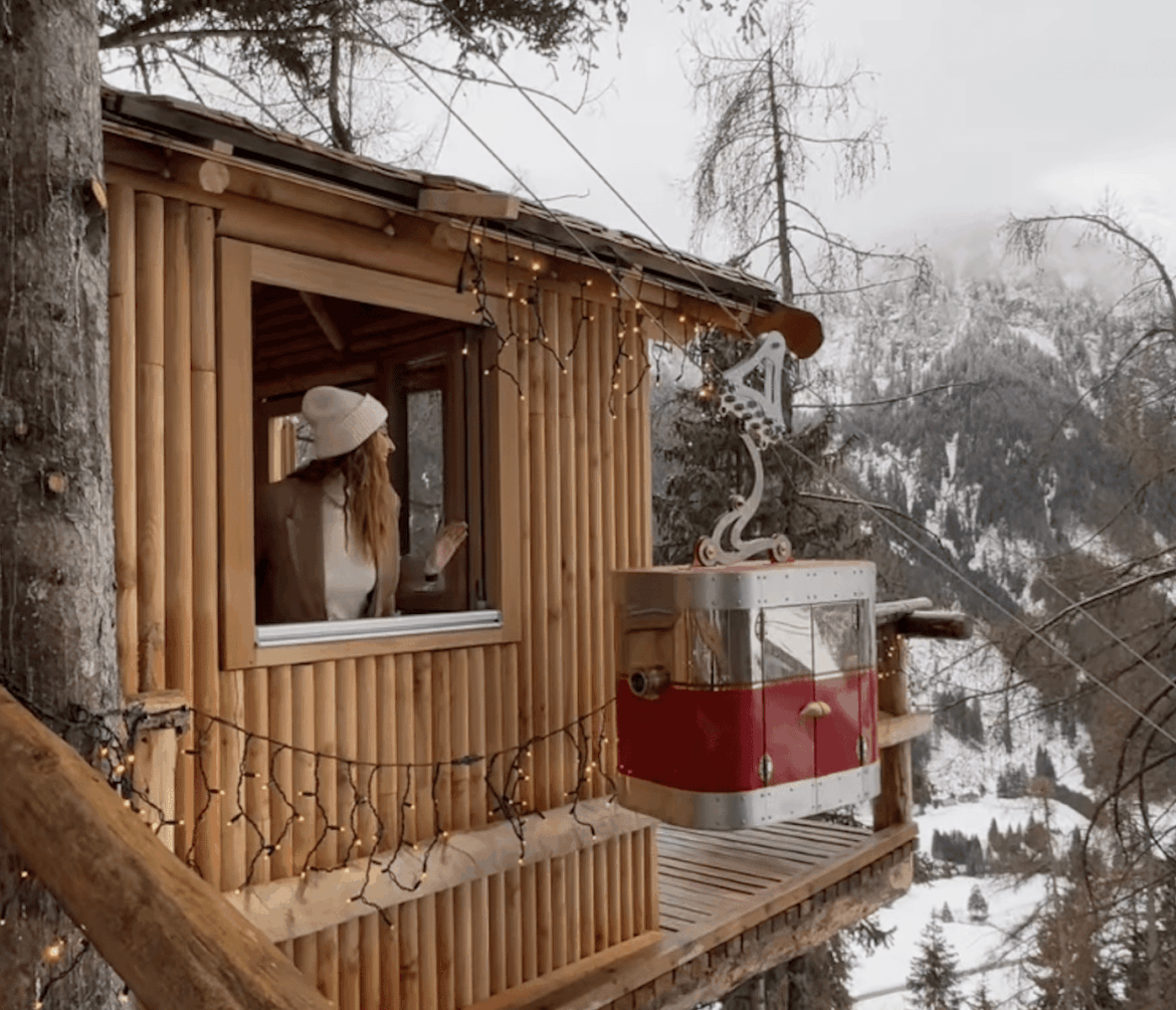 This Treehouse Restaurant Has Mini-Gondola That Delivers Food