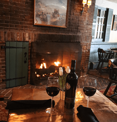 Two Top Table by the FIreplace at the Grain House