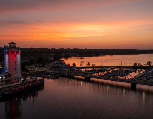 View of the Michigan Street Bridge in Sturgeon Bay, Wisconsin.